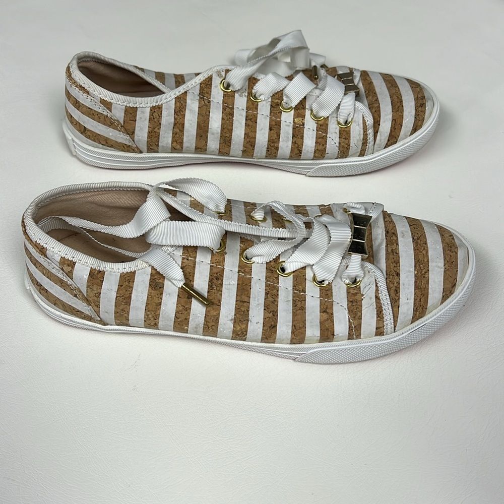 Kate Spade New York Lodero Women's White Striped Cork Sneaker/ Size 7M - Picture 3 of 12